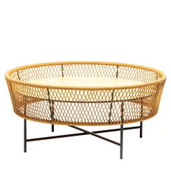 Tavolino giallo rotondo grande Tamburo di Antonio De Marco*Chairs & More