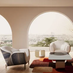 Tavolino in acciaio dorato Tawla*FROMM. New