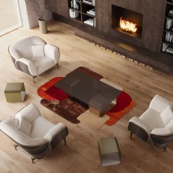 Tavolino in acciaio dorato Tawla*FROMM. New