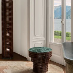 Tavolino in Noce e Marmo Verde Alpi della Collezione Carabottino in Edizione Limitata*Medulum Best