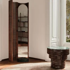 Tavolino in Noce e Marmo Verde Alpi della Collezione Carabottino in Edizione Limitata*Medulum Best