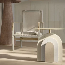 Tavolino in pietra Arco di Apospersano*Pimar Limestone New