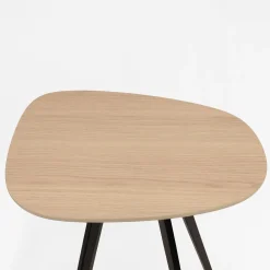 Tavolino Laterale Lulo in Frassino Naturale e Metallo Nero*TrabA' Discount