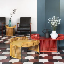 Tavolino ovale rosso Altana di Antonio De Marco*Chairs & More Sale