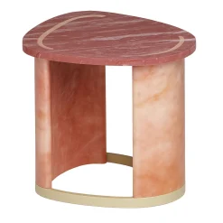 Tavolino Pear in onice rosa di Ashley Gadeova*Giovannozzi Marmi Online