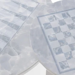 Tavolino per esterni Iconic Rotondo con Motivo a Scacchiera*Versace Home