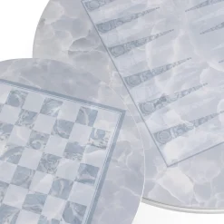 Tavolino per esterni Iconic Rotondo con Motivo a Scacchiera*Versace Home