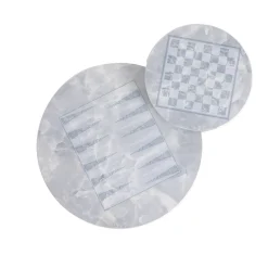 Tavolino per esterni Iconic Rotondo con Motivo a Scacchiera*Versace Home