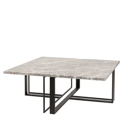 Tavolino quadrato Itinera in marmo grigio e ferro di S. Golubeva*Splot Design Clearance