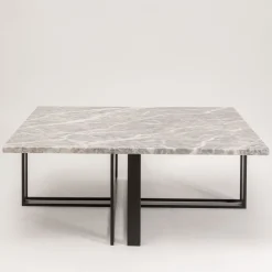 Tavolino quadrato Itinera in marmo grigio e ferro di S. Golubeva*Splot Design Clearance