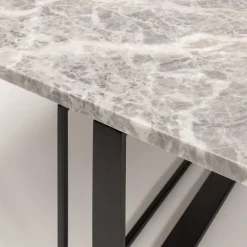 Tavolino quadrato Itinera in marmo grigio e ferro di S. Golubeva*Splot Design Clearance