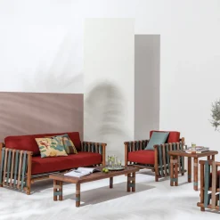 Tavolino quadrato per esterni Lignes in legno*Il Giardino di Legno