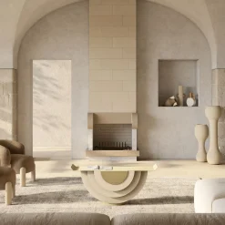 Tavolino Romano Lecce in pietra calcarea di Apospersano*Pimar Limestone Hot