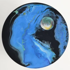 Tavolino rotondo Astraliti in metallo dai toni freddi #1*Cupioli Online