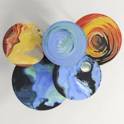 Tavolino rotondo Astraliti in metallo dai toni freddi #3*Cupioli Best