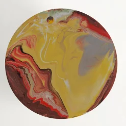 Tavolino rotondo Astraliti in metallo dai toni caldi #1*Cupioli New