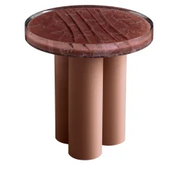 Tavolino rotondo in metallo e resina rosa anticato Amber*Chiara Provasi Best