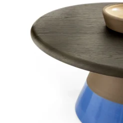 Tavolino Sablier con base in argilla e piano impiallacciato in rovere Laguna*Morica Design Clearance