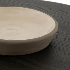 Tavolino Sablier con base in argilla e piano impiallacciato in rovere Laguna*Morica Design Clearance