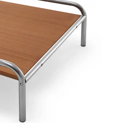 Tavolino Stringa in mogano e acciaio inox di Gae Aulenti*Exteta Outlet