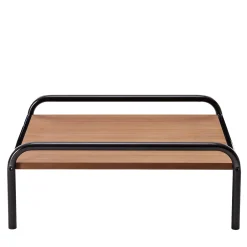 Tavolino Stringa in mogano e acciaio inox di Gae Aulenti*Exteta Hot