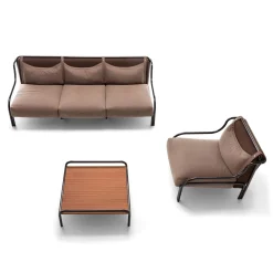 Tavolino Stringa in mogano e acciaio inox di Gae Aulenti*Exteta Hot