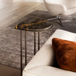 Tavolino Thabit Portoro in marmo marrone*Splot Design Outlet