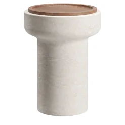 Tavolino Tivoli in travertino e noce di Ivan Colominas*MMairo