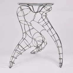 Tavolo alto Mr Joe in metallo con piano in vetro di Murano*Alice Crepaldi Clearance