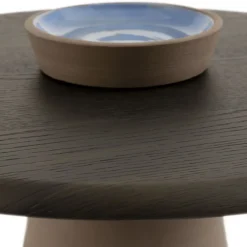 Tavolo alto Sablier con base in argilla e piano impiallacciato in rovere Laguna*Morica Design Outlet