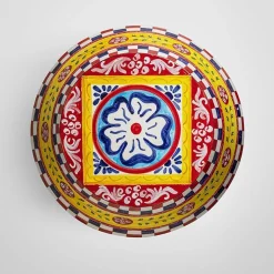 Tavolo basso con decoro Fantasia multicolore in ceramica*Fratelli Bevilacqua Best