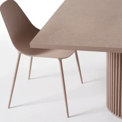 Tavolo Bistro In Alluminio Corkcrete Tortora*Opinion Ciatti Outlet