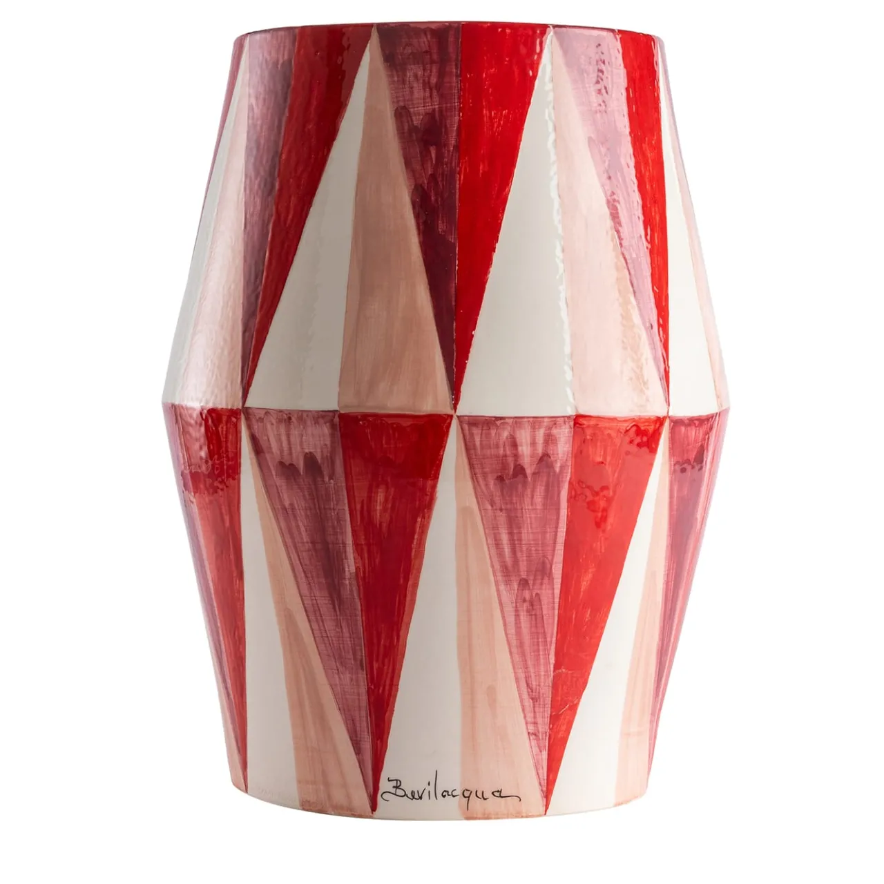 Tavolo con decoro a rombi bianchi e rossi lucido in ceramica*Fratelli Bevilacqua Hot