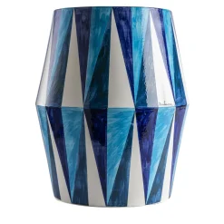 Tavolo con decoro a rombi bianchi e blu lucido in ceramica*Fratelli Bevilacqua Sale