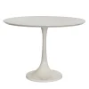Tavolo con piedistallo rotondo bianco con flauto in pelle di capra*Extroverso Best
