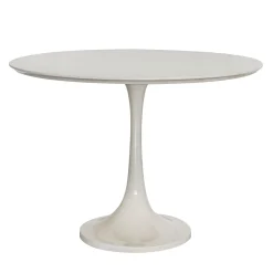 Tavolo con piedistallo rotondo bianco con flauto in pelle di capra*Extroverso Best