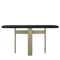 Tavolo Console Tumba in Marmo Nero con struttura in metallo oro*L'Eccesso Outlet