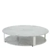 Tavolo da caffè per esterni La Greca rotondo grande in marmo Super White*Versace Home Clearance