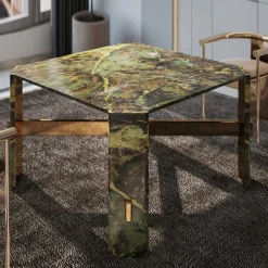 Tavolo da pranzo Alani in marmo verde di Paolo Ciacci*L'Eccesso New