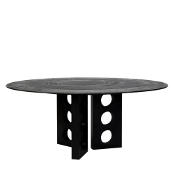 Tavolo da pranzo circolare total black*BottegaNera Furniture Online