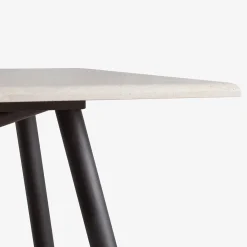 Tavolo da pranzo esterno rettangolare in pietra travertino e acciaio marrone Larte 260*Veltha Outdoor Stone Design Clearance