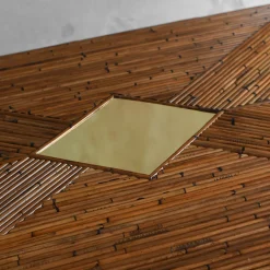 Tavolo da Pranzo in Bambù e Ottone*Molto Collectibles New