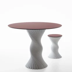 Tavolo da pranzo in bioplastica bianco e rosso Tork Design di Karim Rashid*Elli Discount