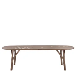 Tavolo da pranzo in legno di noce Arbor con foglie intarsiate*Durame Best