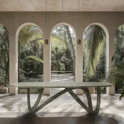 Tavolo da pranzo in marmo verde Fleur*dAM Atelier Clearance