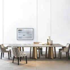 Tavolo da pranzo Kandinsky in marmo calacatta oro di Massimiliano Raggi*Casamilano Online