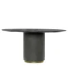 Tavolo da Pranzo Niku in Pelle Grigio Asfalto e Legno*Franco Bianchini Best