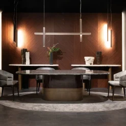 Tavolo da pranzo ovale Alma-Decor ED/50 669 con piano in marmo Silver Paradiso*Zanaboni Online