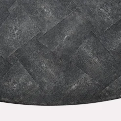 Tavolo da pranzo ovale Eos in pelle galuchat nera*Cupioli Best