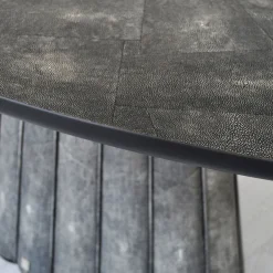 Tavolo da pranzo ovale Eos in pelle galuchat nera*Cupioli Best